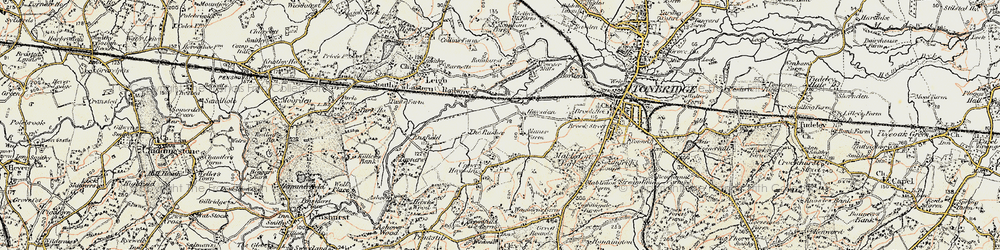 Old map of Lower Haysden in 1897-1898
