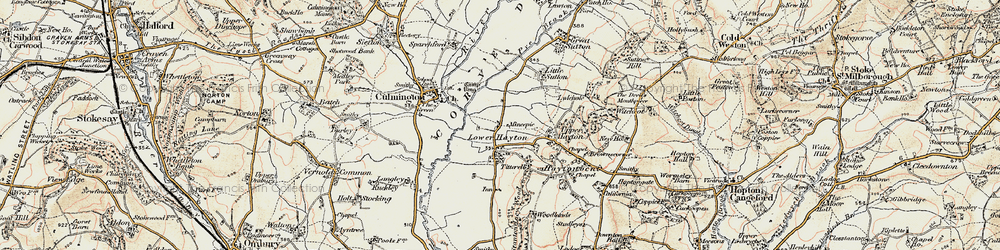 Old map of Lower Hayton in 1901-1902
