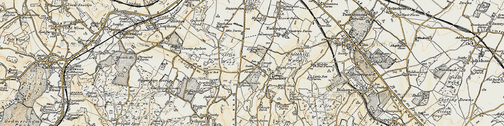 Old map of Lower Heppington in 1898-1899