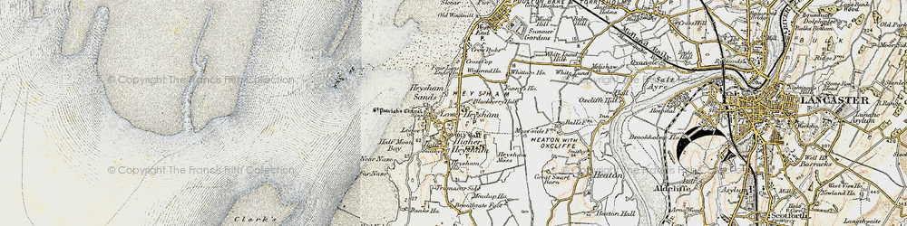 Old map of Lower Heysham in 1903-1904