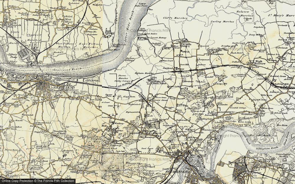 Old Map of Lower Higham, 1897-1898 in 1897-1898