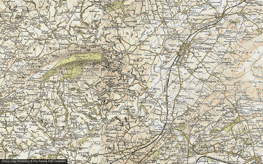 Old Map of Historic Map covering Winckley Hall in 1903-1904