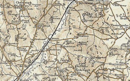 Old map of Buddlewall in 1898-1899