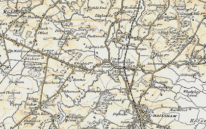 Old map of Lower Horsebridge in 1898