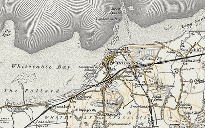 Old map of Tankerton Bay in 1898