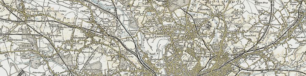 Old map of Lower Kersal in 1903