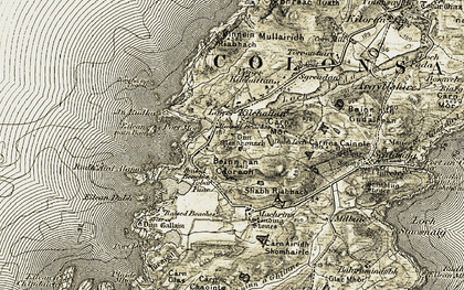 Old map of An Rubha in 1906-1907
