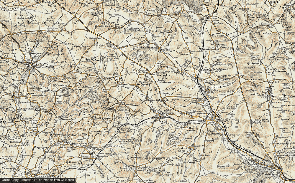 Old Map of Lower Kingcombe, 1899 in 1899