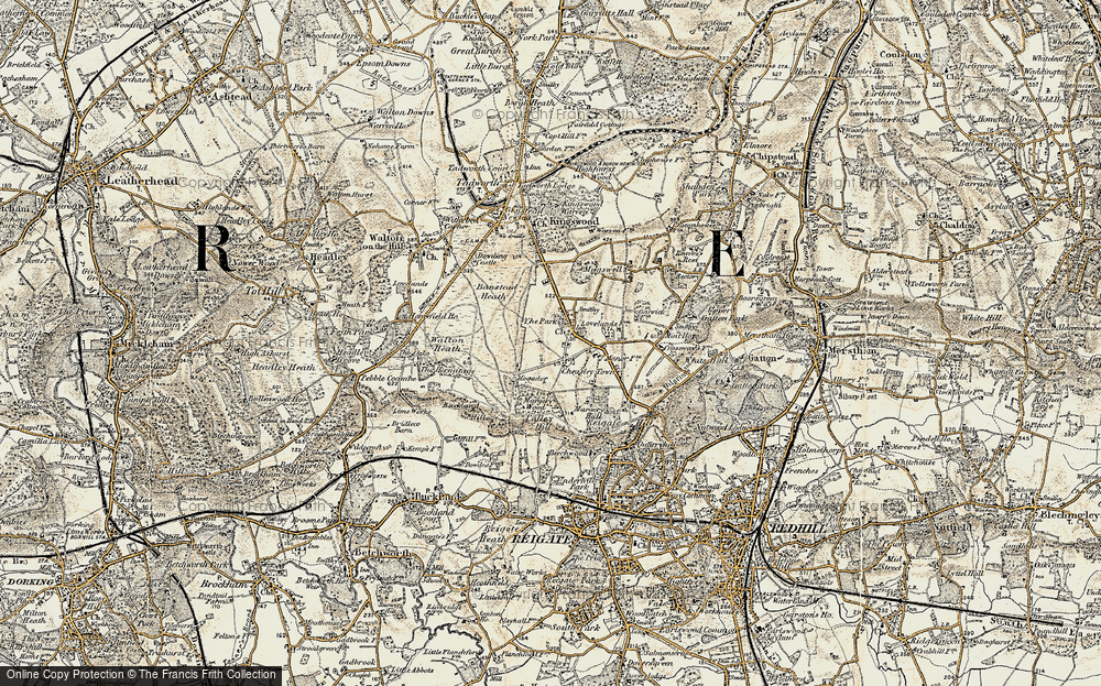 Old Map of Lower Kingswood, 1898-1909 in 1898-1909