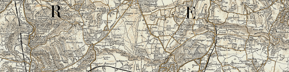 Old map of Lower Kingswood in 1898-1909