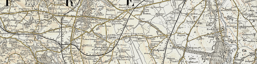 Old map of Lower Kinnerton in 1902-1903