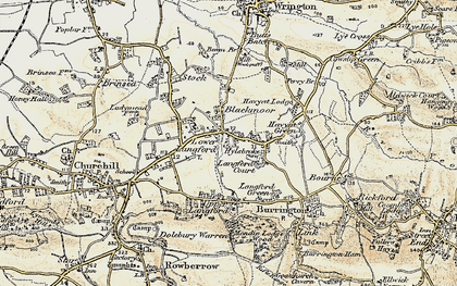Old map of Lower Langford in 1899-1900