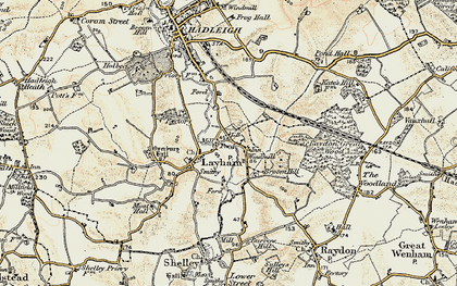 Old map of Lower Layham in 1898-1901