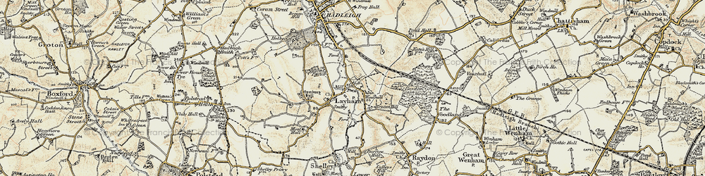 Old map of Lower Layham in 1898-1901