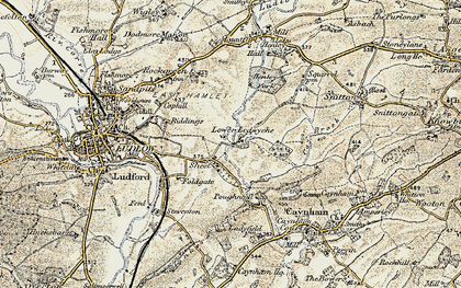 Old map of Lower Ledwyche in 1901-1902