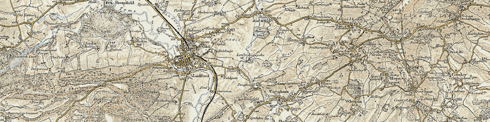 Old map of Lower Ledwyche in 1901-1902