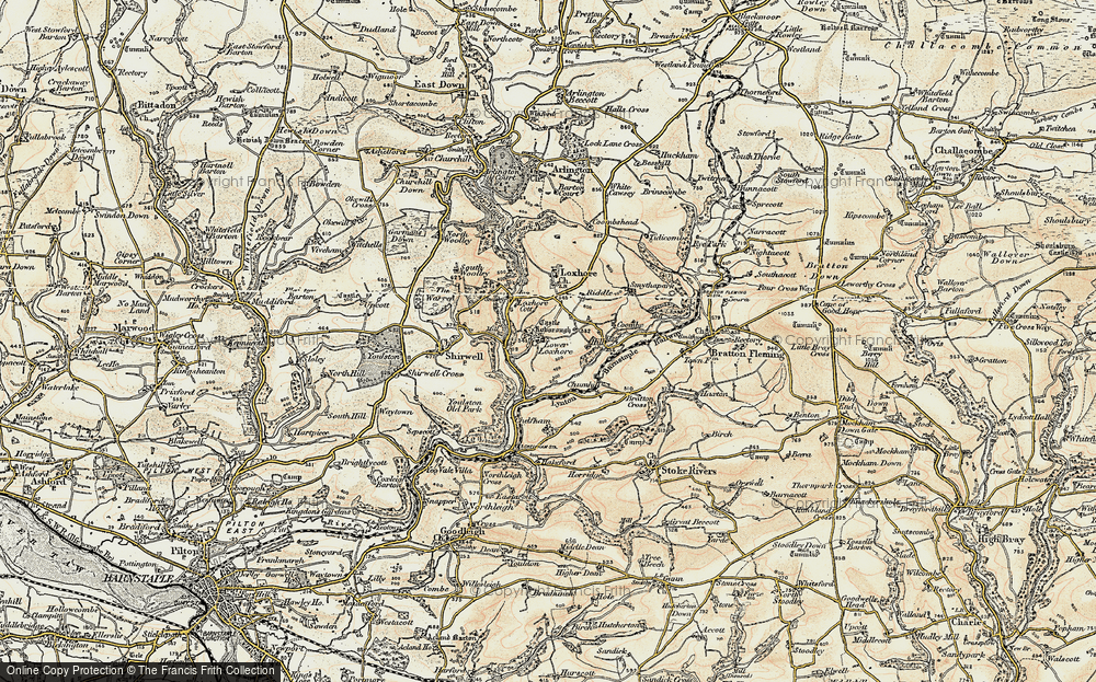 Old Map of Lower Loxhore, 1900 in 1900