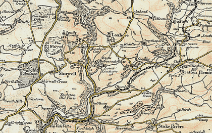 Old map of Lower Loxhore in 1900