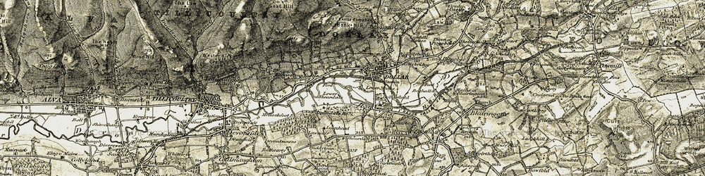Old map of Lower Mains in 1904-1908