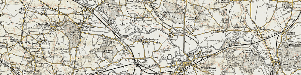 Old map of Lower Mickletown in 1903