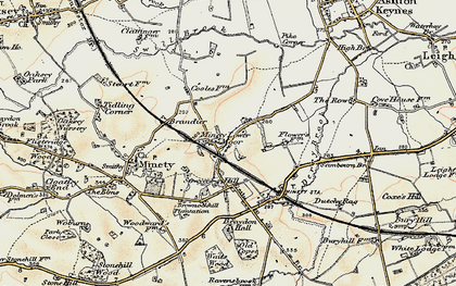Old map of Lower Moor in 1898-1899