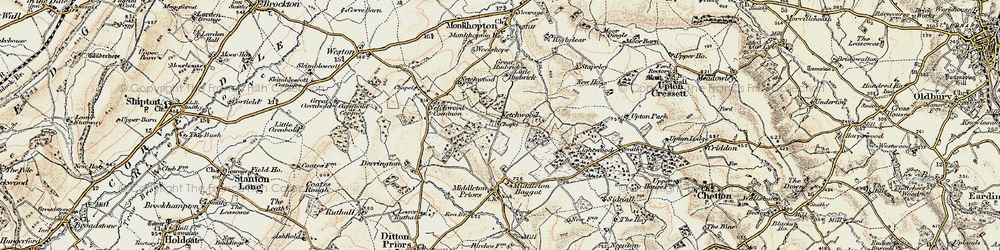 Old map of Lower Netchwood in 1902