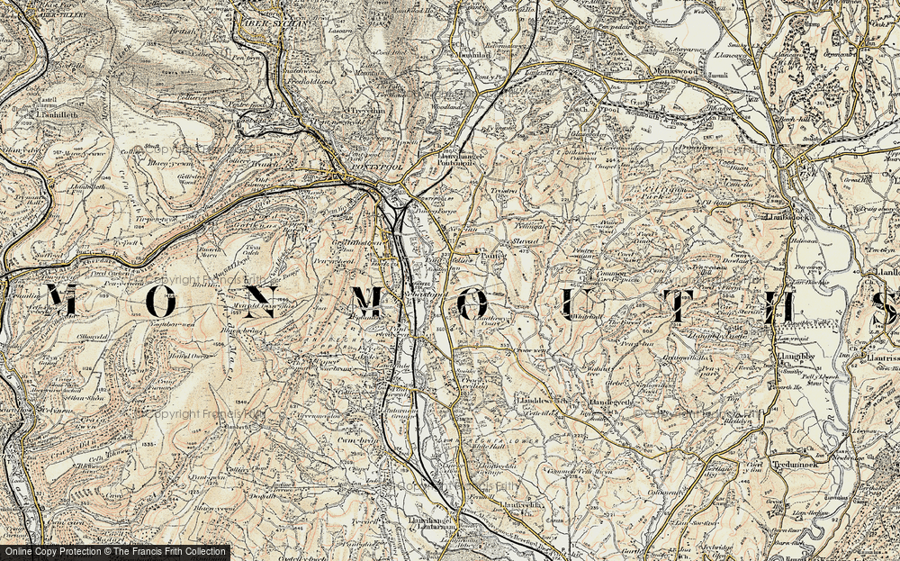 Old Map of Lower New Inn, 1899-1900 in 1899-1900