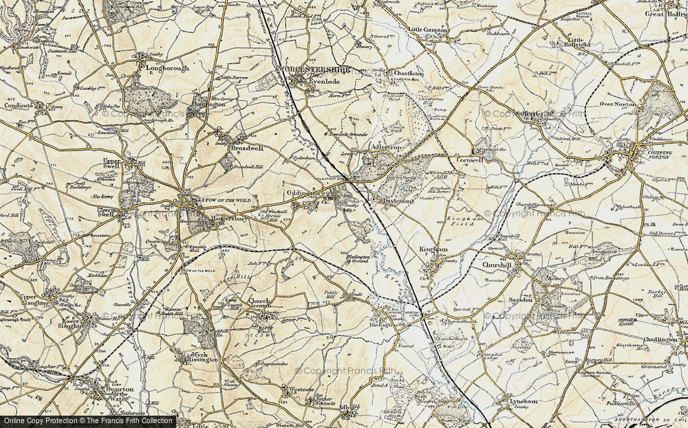 Old Map of Lower Oddington, 1898-1899 in 1898-1899