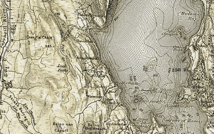 Old map of Tianavaig Bay in 1908-1909