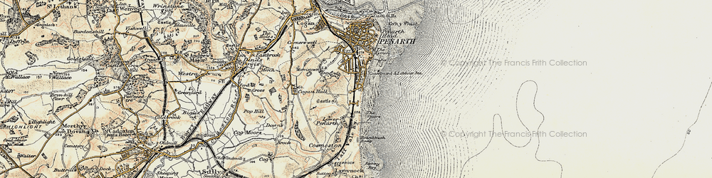 Old map of Lower Penarth in 1899-1900