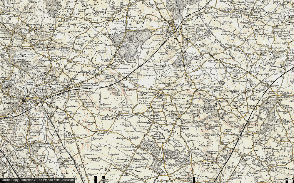 Old Map of Lower Peover, 1902-1903 in 1902-1903