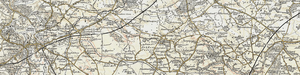 Old map of Lower Peover in 1902-1903