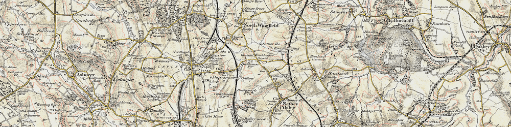 Old map of Lower Pilsley in 1902-1903