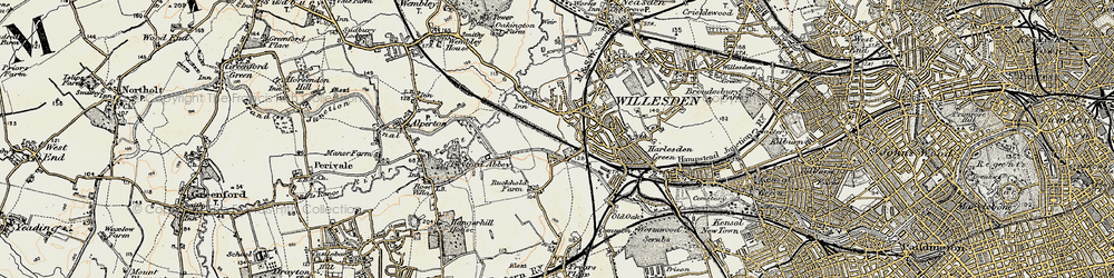 Old map of Lower Place in 1897-1909