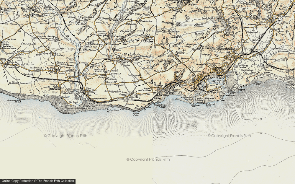 Old Map of Lower Porthkerry, 1899-1900 in 1899-1900