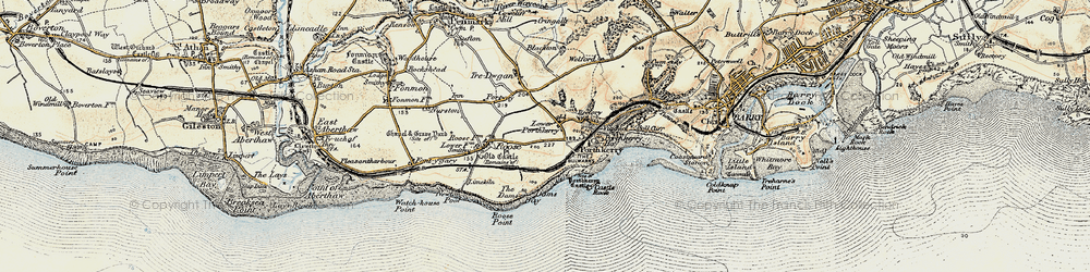 Old map of Lower Porthkerry in 1899-1900