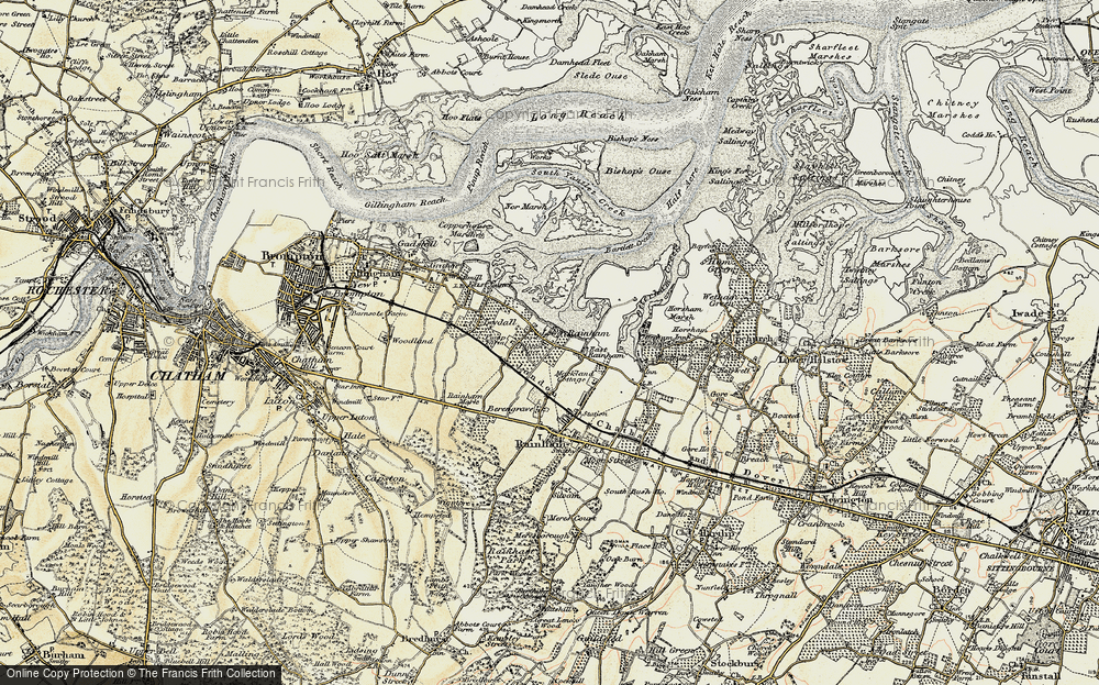 Old Map of Historic Map covering Otterham Creek in 1897-1898