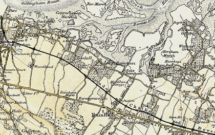 Old map of Lower Rainham in 1897-1898