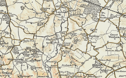 Old map of Lower Raydon in 1898-1901