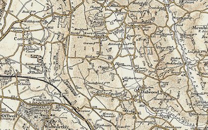 Old map of Lower Ridge in 1898-1900