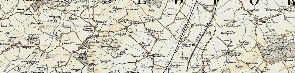 Old map of Lower Shelton in 1898-1901