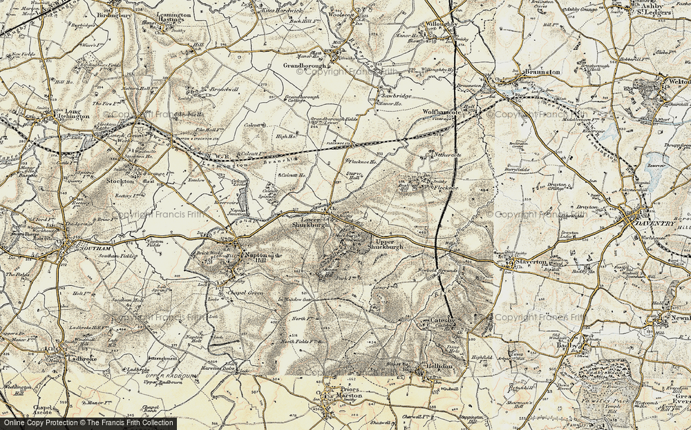 Old Map of Historic Map covering Upper Shuckburgh in 1898-1901