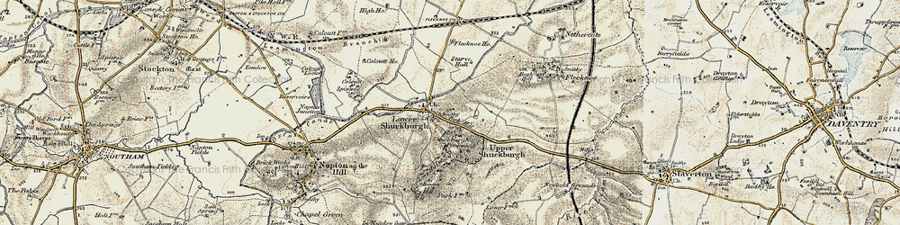 Old map of Lower Shuckburgh in 1898-1901