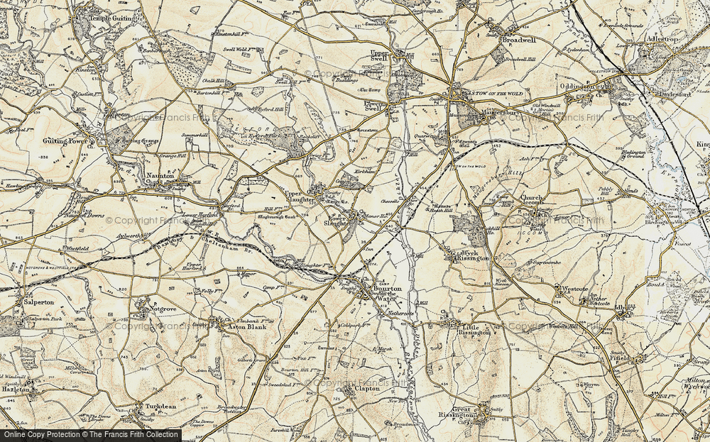 Old Map of Lower Slaughter, 1898-1899 in 1898-1899