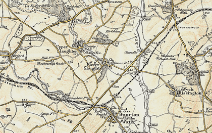 Old map of Lower Slaughter in 1898-1899