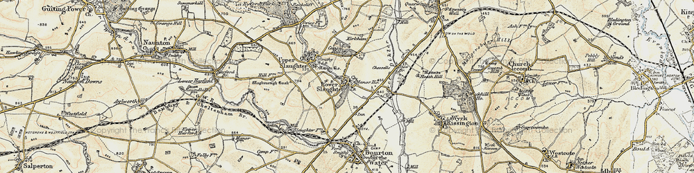 Old map of Lower Slaughter in 1898-1899