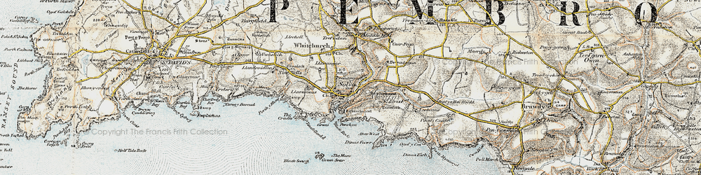 Old map of Aber-west in 0-1912