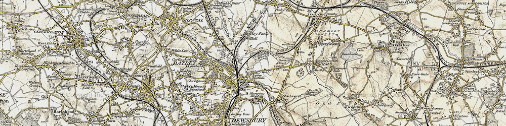 Old map of Lower Soothill in 1903