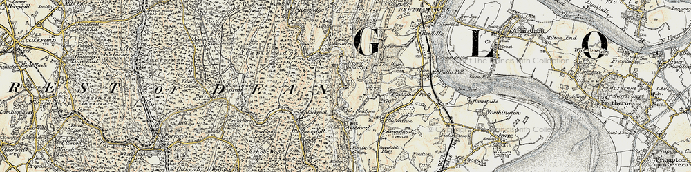 Old map of Lower Soudley in 1899-1900