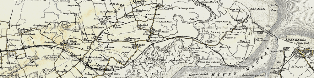 Old map of Lower Stoke in 1897-1898